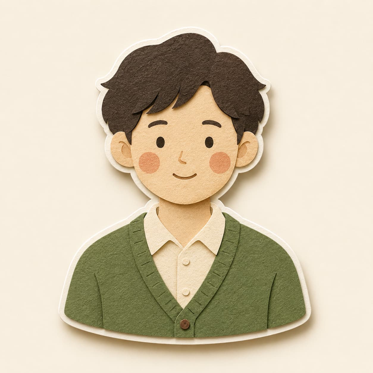 A paper-cut portrait, drawn from paper.